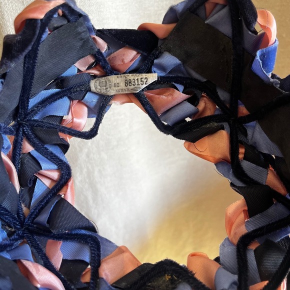 Vintage Woven Velvet Ribbon Halo Hat Pink Blue Navy‎ Cocktail Fascinator main image 6